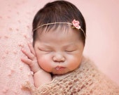 Newborn Headband : The Rose Bud - Newborn Photo Prop -  halo,  flower headband, newborn head band