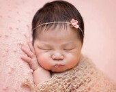 Newborn Headband : The Rose Bud - Newborn Photo Prop -  halo,  flower headband, newborn head band