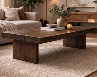 Reclaimed Wood Coffee Table | Solid Timber Farmhouse Living Room Furniture