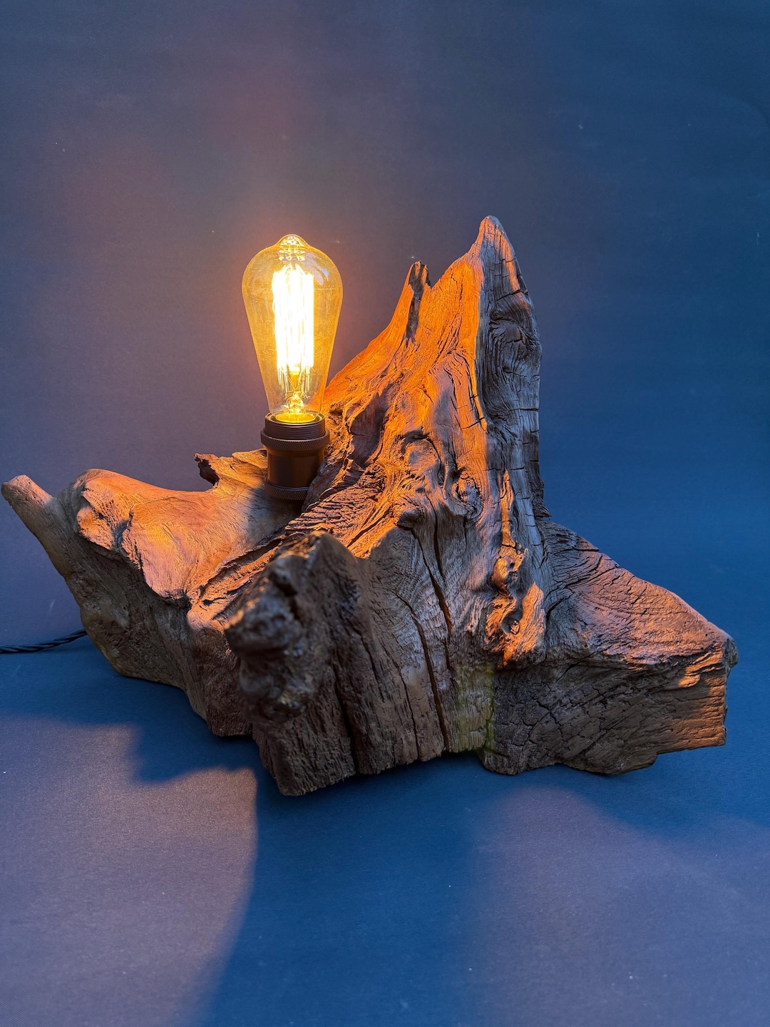 Root Light Ideas Handcrafted Oak Root Lamp – Sculptural Rustic Lighting, Natural Wood ...