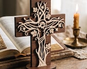 Jesus Cross, Christian Cross, Laser Cut, SVG, DXF, Church Wall Decor, Crucifix