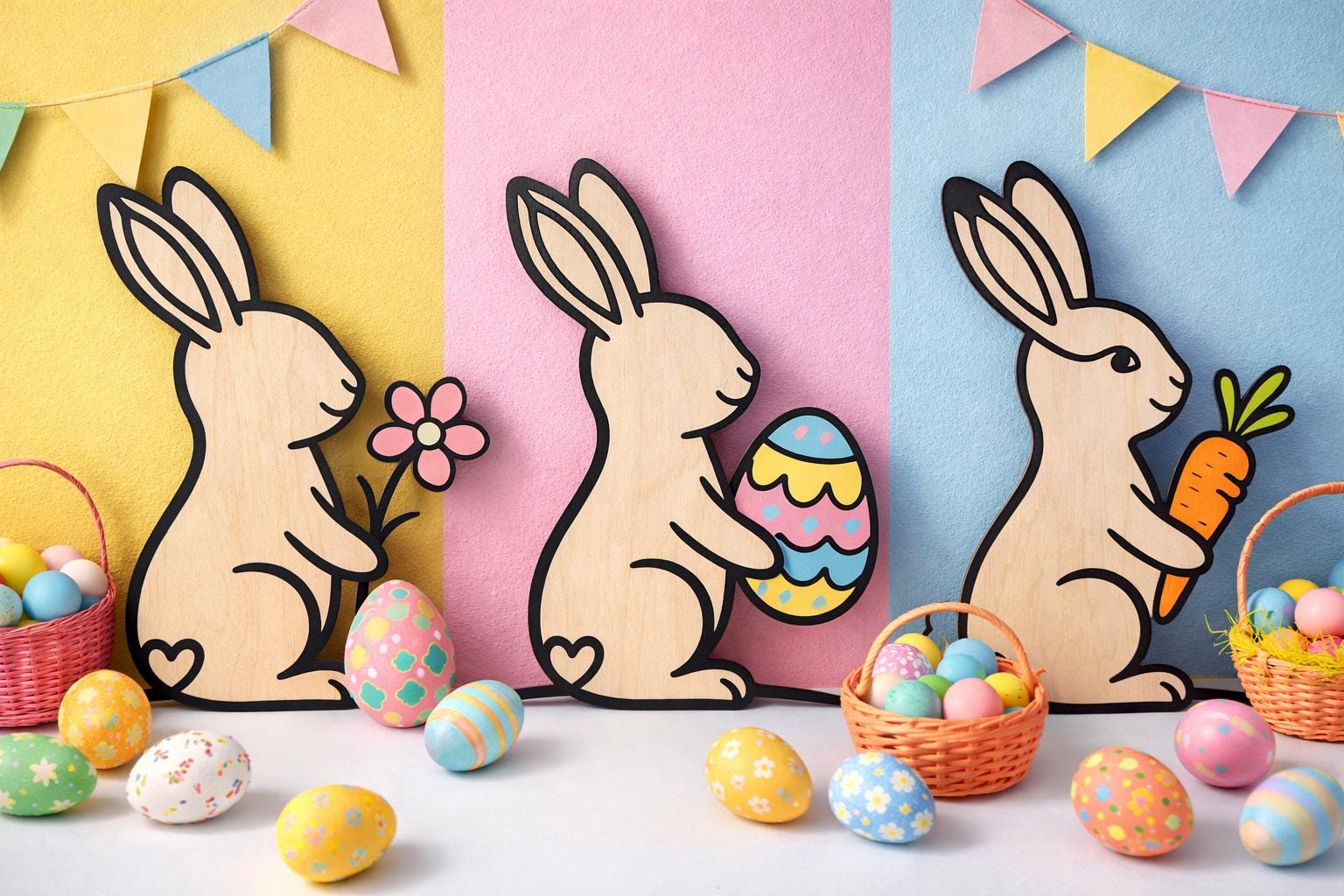 Easter Bunny SVG Bundle | Laser Cut Easter | Spring Block Decor ...