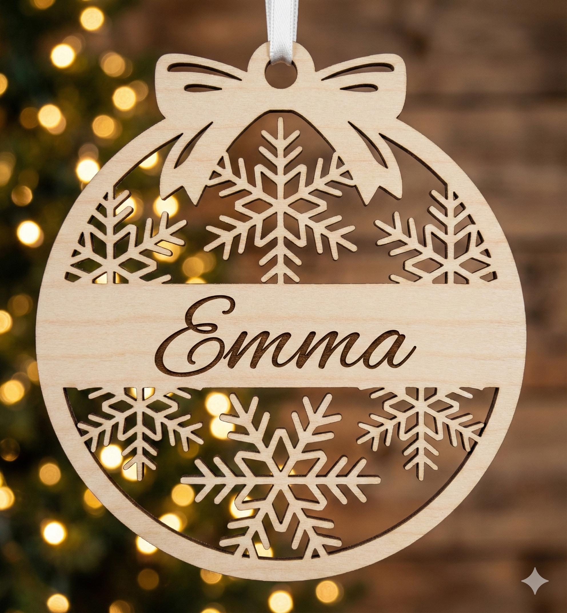 Personalized Snowflake Ornament SVG, Laser Cut Name File Custom Name ...