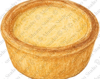 Bakkerijdessert, png-bestand – Queijada-cheesecaketaart, kleurpotlood, transparante png (digitale download)
