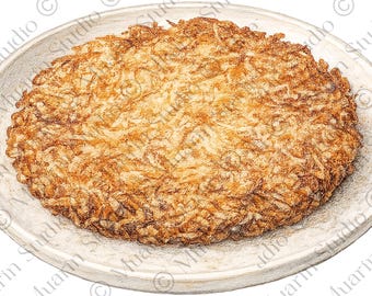 Menu restauracji, jedzenie w formacie PNG – szwajcarski placek ziemniaczany Rösti, kredka kolorowa, przezroczysty plik PNG (pobieranie cyfrowe)