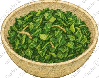 Recipe Card Food Clipart PNG – Sukuma Wiki Greens, Colored Pencil, Transparent PNG (Digital Download)