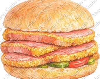 Menu restauracji – Kanapka z bekonem Peameal, Kanadyjskie jedzenie uliczne, Przezroczysty PNG (Pobieranie cyfrowe)