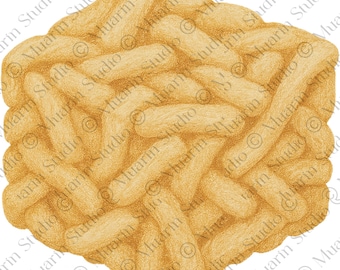 Dessert Sticker PNG – Sachima Honey Puff Snack Clipart, Colored Pencil, Transparent PNG (Digital Download)
