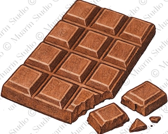 Naklejka do dziennika żywieniowego w formacie PNG – tabliczka szwajcarskiej mlecznej czekolady, kredka kolorowa, przezroczysty plik PNG (pobieranie cyfrowe)