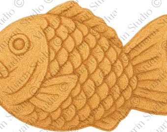 Food Journal Sticker PNG – Taiyaki Fish Pastry Clipart, Colored Pencil, Transparent PNG (Digital Download)