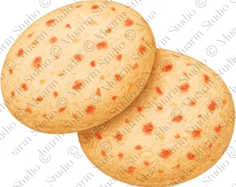 Bakkerijdessert, png-bestand: zoete adjika-koekjes, kleurpotlood, transparante png (digitale download)