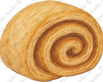 Bakkerijdessert, png-bestand – Kadabotergebak, kleurpotlood, transparante png (digitale download)