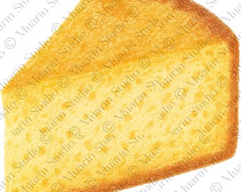 Bakkerijdessert, png-bestand – Pao de Lo Biscuit, kleurpotlood, transparante png (digitale download)