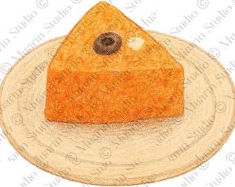 Recipe Card Food Clipart PNG – Nigerian Moin Moin (Steamed Bean Cake), Colored Pencil, Transparent PNG (Digital Download)