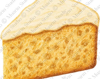 Bakery Menu Dessert PNG – Banana Cake Illustration, Transparent PNG (Digital Download)