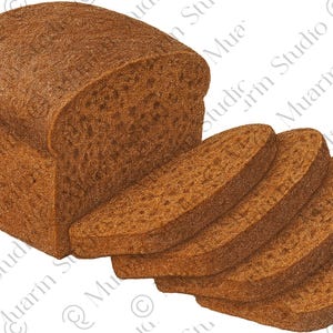 Bäckerei Dessert Clipart PNG - Rugbraud dunkles Roggenbrot, Buntstift, transparenter PNG (digitaler Download)