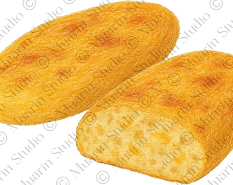 Bakkerijdessert, png-bestand – Chvishtari-brood met maïs en kaas, kleurpotlood, transparante png (digitale download)