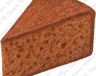 Bakkerijdessert, png-bestand – Bolo de Mel-honingcake, kleurpotlood, transparante png (digitale download)