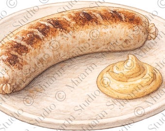 Menu restauracji, jedzenie w formacie PNG – szwajcarska kiełbasa bratwurst, kredka kolorowa, przezroczysty plik PNG (pobieranie cyfrowe)