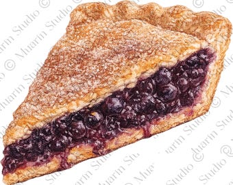 Naklejka deserowa PNG – Ciasto z jagodami Saskatoon, kanadyjski deser, przezroczysty PNG (pobieranie cyfrowe)
