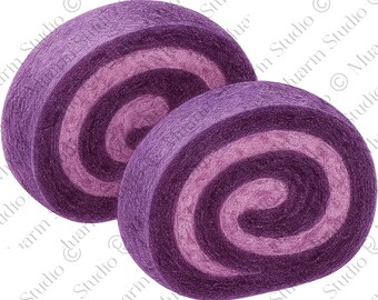 Bakkerijdessert, png-bestand – Druivengeleiroldessert, kleurpotlood, transparante png (digitale download)