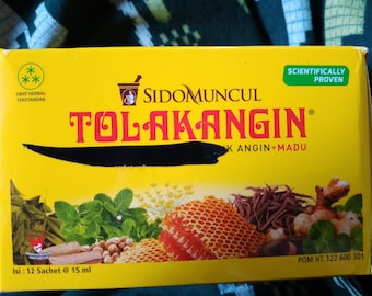 Tolak Angin Honig Kräutergetränkebeutel - Traditionelles indonesisches Kräutergetränk 1 Box Inhalt 12