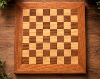 Handmade Ash and Sapele chess board - custom made to order