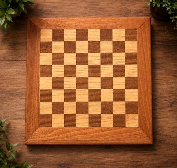 Handmade Ash and Sapele chess board - custom made to order