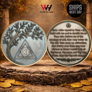 Personalized Tree of Life Soberity Coin,Recovery Anniversary Gift,Sober Celebration Keepsake