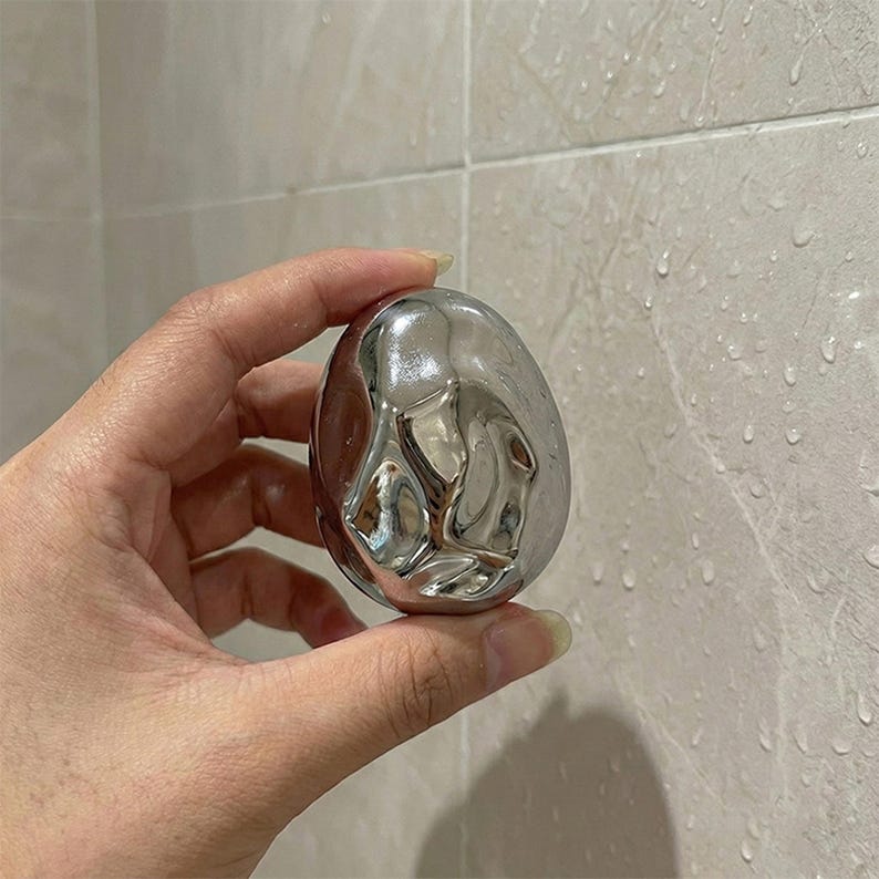 Unique Ceramic Knobs, Silver Cabinet Knobs, Furniture Improvement Knob image 6