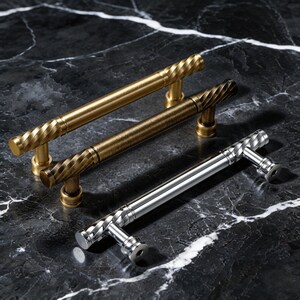 Brass Cabinet Pulls, Modern Gold Drawer Handles, Wardrobe & Cabinet Hardware
