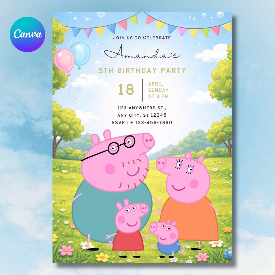 Peppa Wutz Einladung Vorlage Zum Ausdrucken