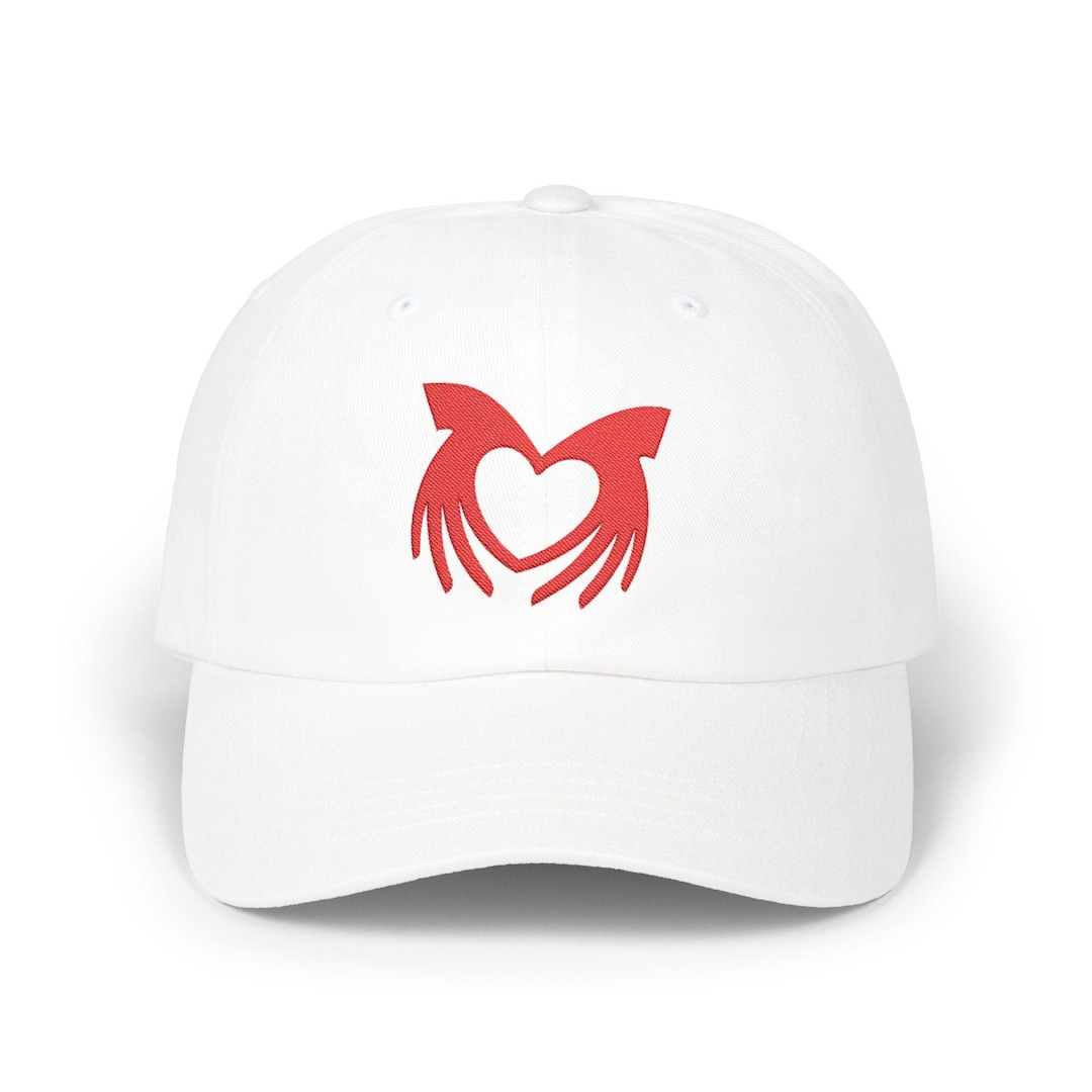 Hand Heart Logo Cap, Embroidered Red Hands Heart, Casual Baseball Hat ...