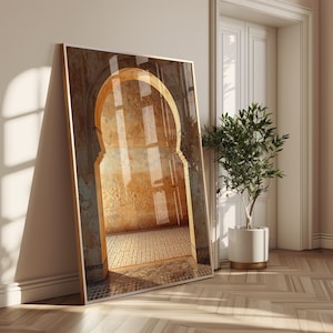 Ornamental Zellige Column Print - Moroccan Turquoise Tile Wall Art, Geometric Pattern Poster, Bohemian Decor