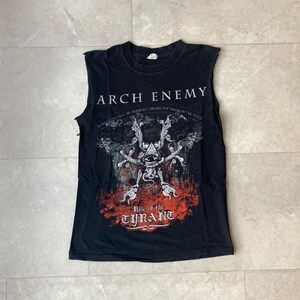 Vintage Arch Enemy Rise Of The Tyrant Tour Death Metal Rock Band Ärmlös T-shirt Storlek Small