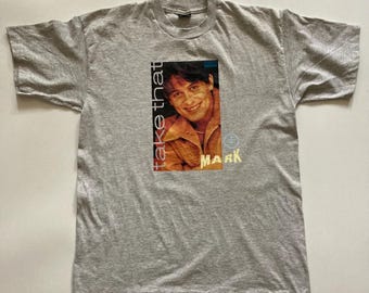 Vintage 90s Mark Owen Take That Britpop Pop Rock Band Tour T-shirt Size Large