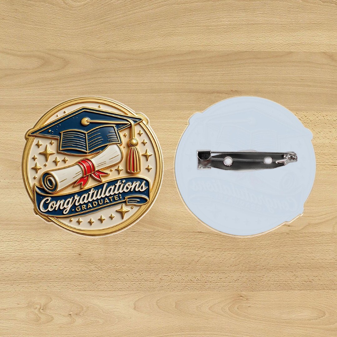 Graduation Acrylic Pin, Cap Diploma Book Brooch, Congratulations ...