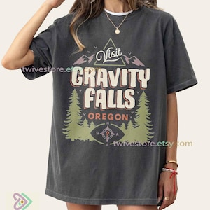 Gravity Falls T-shirt i bekväma färger, Oregon Disney-t-shirt, fanmerchandise från en mystisk TV-serie, nostalgisk ungdomspresent, estetisk tecknad T-shirt
