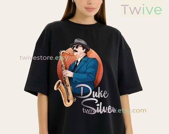Duke Silver Comfort Colors Shirt, Ron Swanson Fan Merch Tee, Parks and Recreation Gift, Vintage Retro Jazz Saxophonist Classic Style