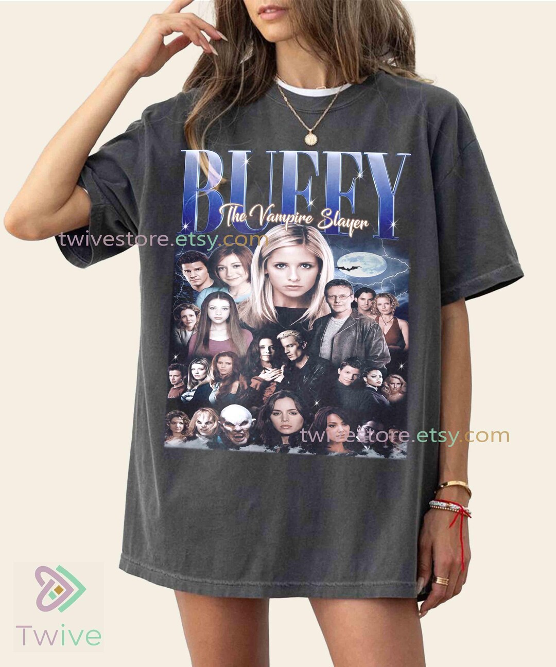 Buffy Pyjamas Vintage Buffy the Vampire Slayer Graphic Tee, Buffy & Angel Fan Merch ...