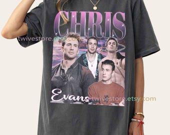 Chris Evans Fan Merch Comfort Colors Shirt, Vintage Movie Gift Tee, Classic Actor Retro Style, Trending Hollywood Oversized T-Shirt