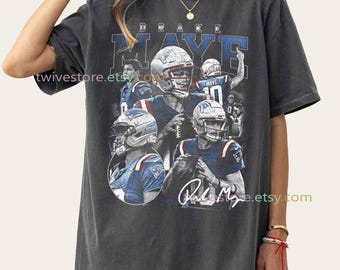 Drake Maye Comfort Colors Shirt, Vintage Football Tee, Retro Game Day Apparel, Classic Match Gift, Y2K Tiktok Trend, Aesthetic Fan Merch