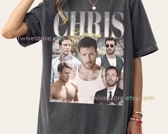 Chris Evans Fan Merch Comfort Colors Shirt, Vintage Movie Gift Tee, Classic Actor Retro Style, Trending Hollywood Oversized T-Shirt