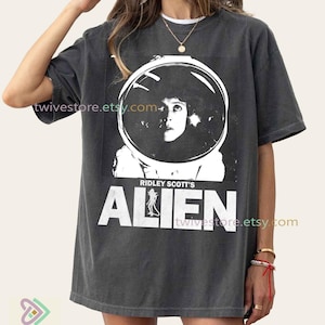 Sigourney Weaver, klassisk sci-fi-t-shirt med retromotiv, 80-tals skräckfilmsgåva