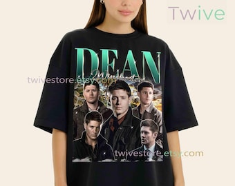 Vintage Dean Winchester Shirt, übernatürliche Dean Winchester Bootleg Comfort Farben T-Shirt Grafik T-Shirt, Geschenk für Frauen und Mann Unisex T-Shirt