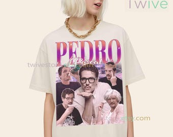 Pedro Pascal Collage Comfort Colors Shirt, Unisex Fan Tee, Retro Sweatshirt