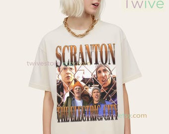 Scranton the Electric City Comfort Colors Shirt, Vintage TV Fan Merch Tee, Retro Gift, Michael Scott Classic, Dwight Schrute Lazy Scranton