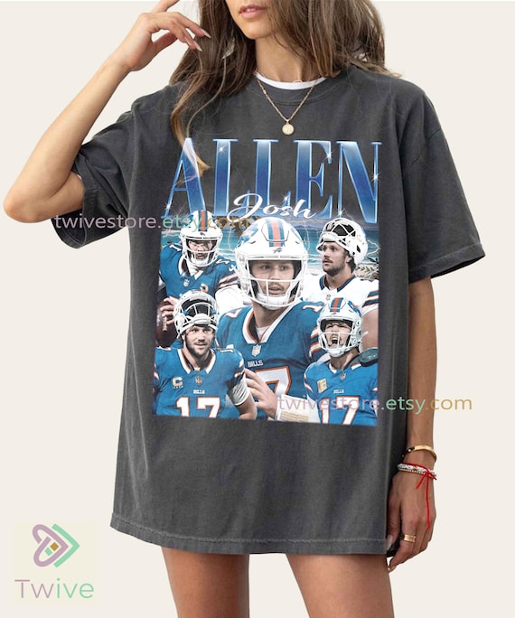 Josh Allen Comfort Colors Shirt, Vintage Football Tee, Retro Game Day Apparel, Classic Fan Merch Gift, Y2K Style, Buffalo Sunday Match Day