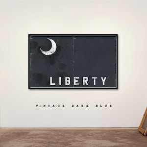 Vintage Style Moultrie Flag w/ Liberty on Canvas