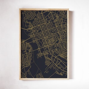 Map Outline of Columbia SC - Print on Canvas - Variations Available